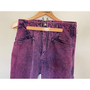 Vtg pink acid wash Wrangler jeans high waist pocketless back size 13/14x36 tall*